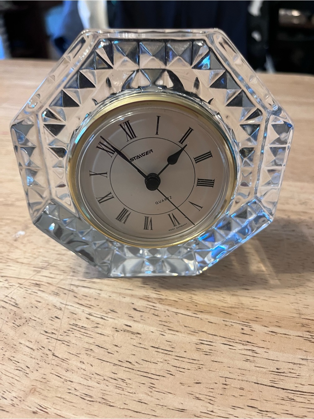 Staiger Crystal Octagonal Clock - Clear - Picture 2 of 3